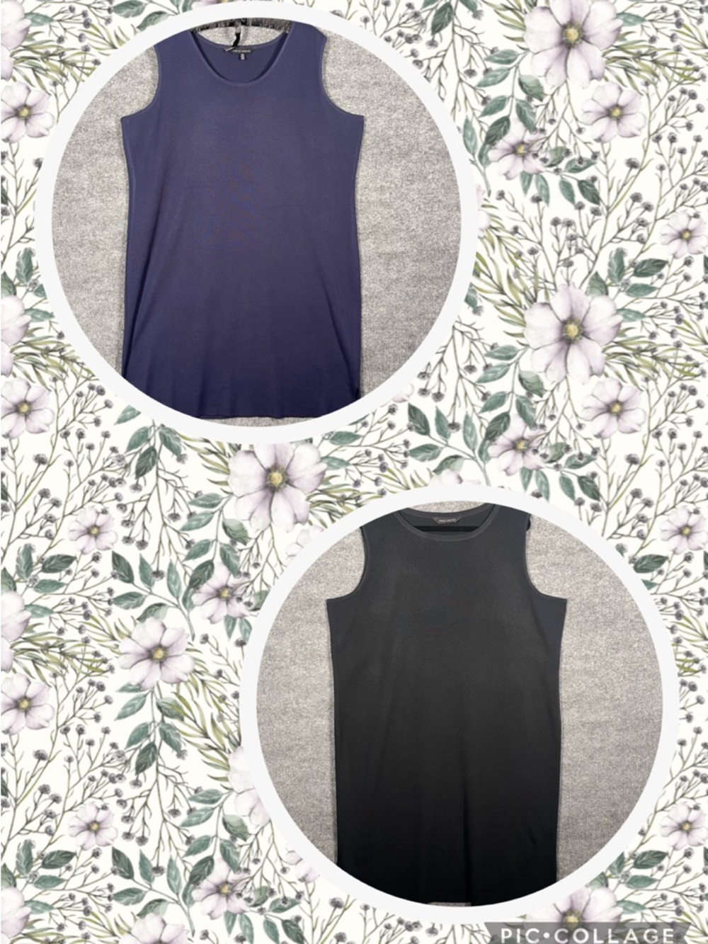 Ming Wang Womens 2X 2PC Bundle Navy Black Sleeveless Sheath Knit Shift Dresses